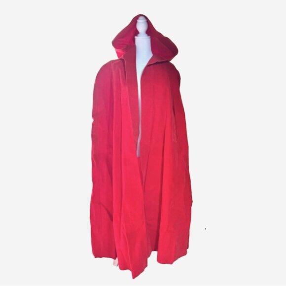 Vintage Red Riding Hood Cape Plus Size 2X/3X Sexy Hooded Cloak Halloween Costume - Picture 1 of 10